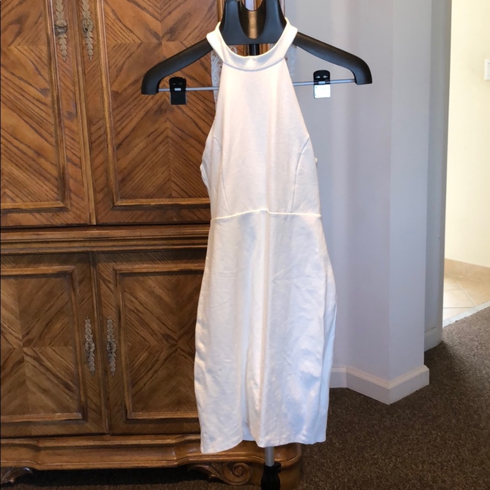 Lulu's White Halter Midi Dress